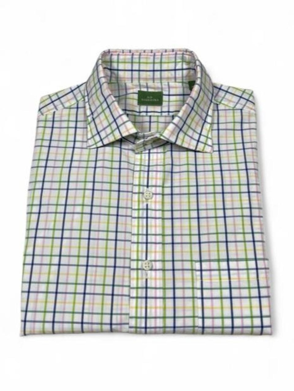 Sid Mashburn Multicoloured Check Dress Shirt Men’s Size M Blue Green Yellow Pink